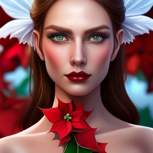 Christmas Fairy in Winter Wonderland: Art Nouveau Portrait