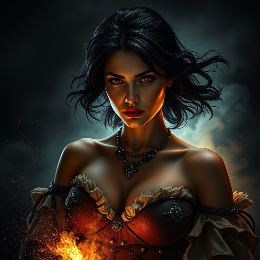 Warrior Goddess Radiates Fury and Power