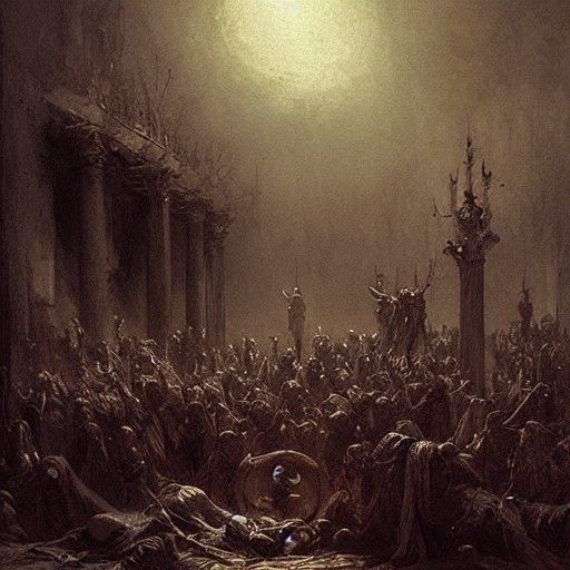 Death of the Mad King: Gothic Horror Illustration