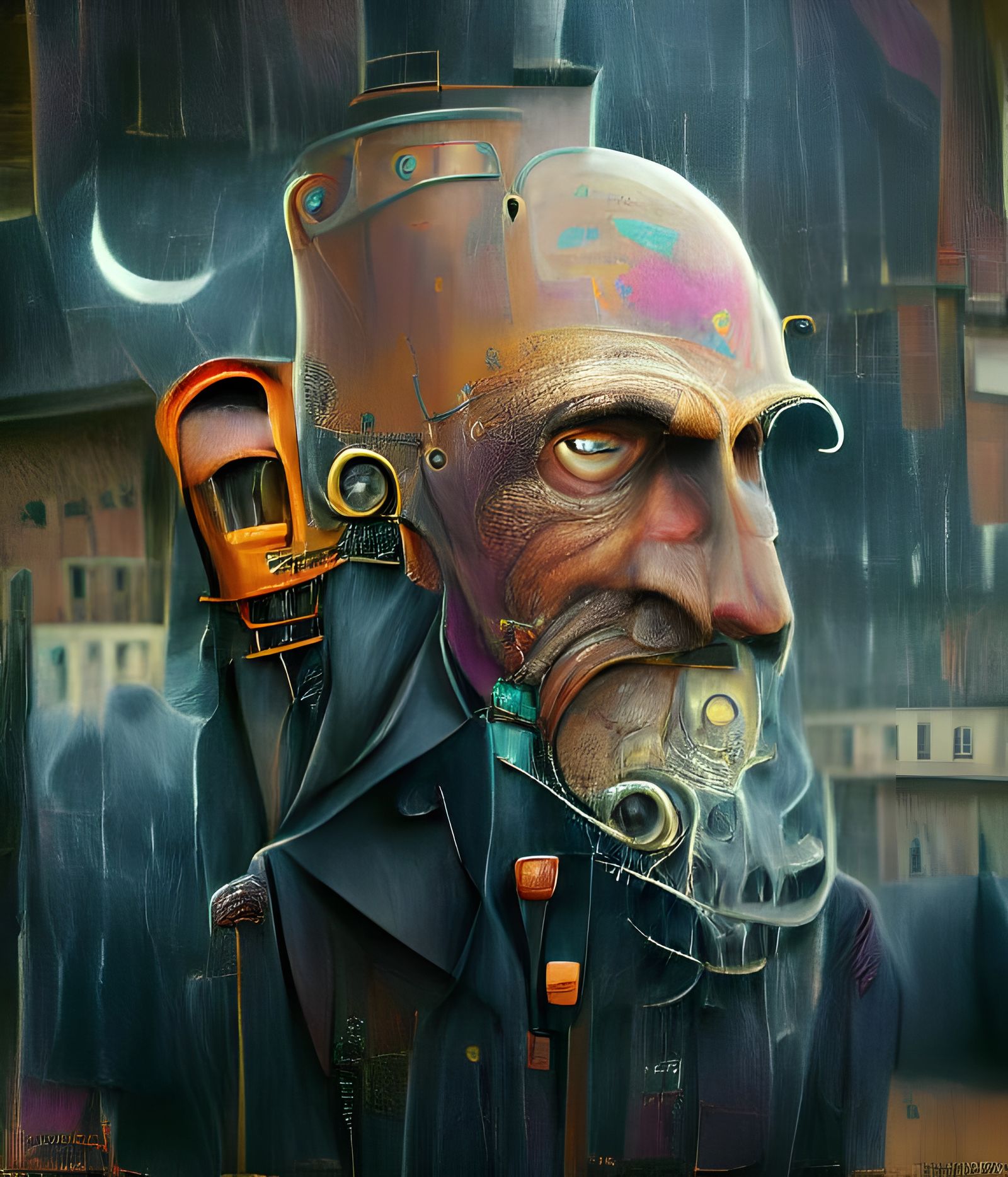 Dieselpunk Market Scene Inspired by Stålenhag