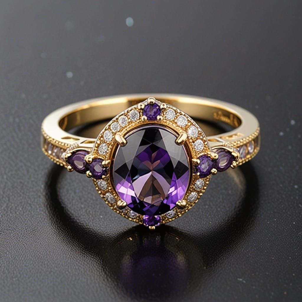 Topaz and Amethyst Gemstone Ring