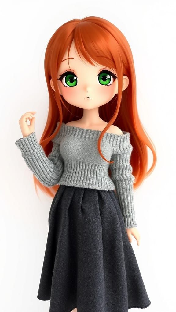 Cute Japanese Woman in Anime Fashion Style