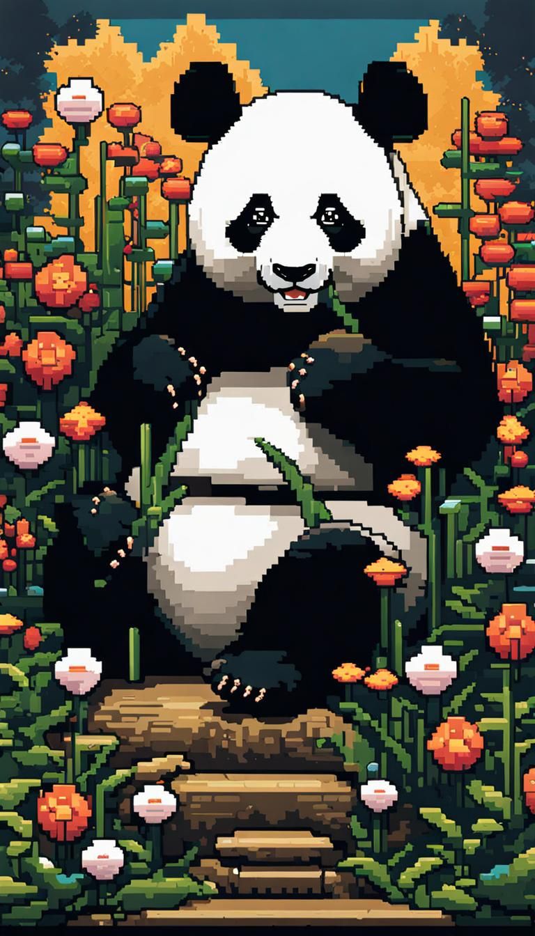 Pixel Art Panda Pandemonium