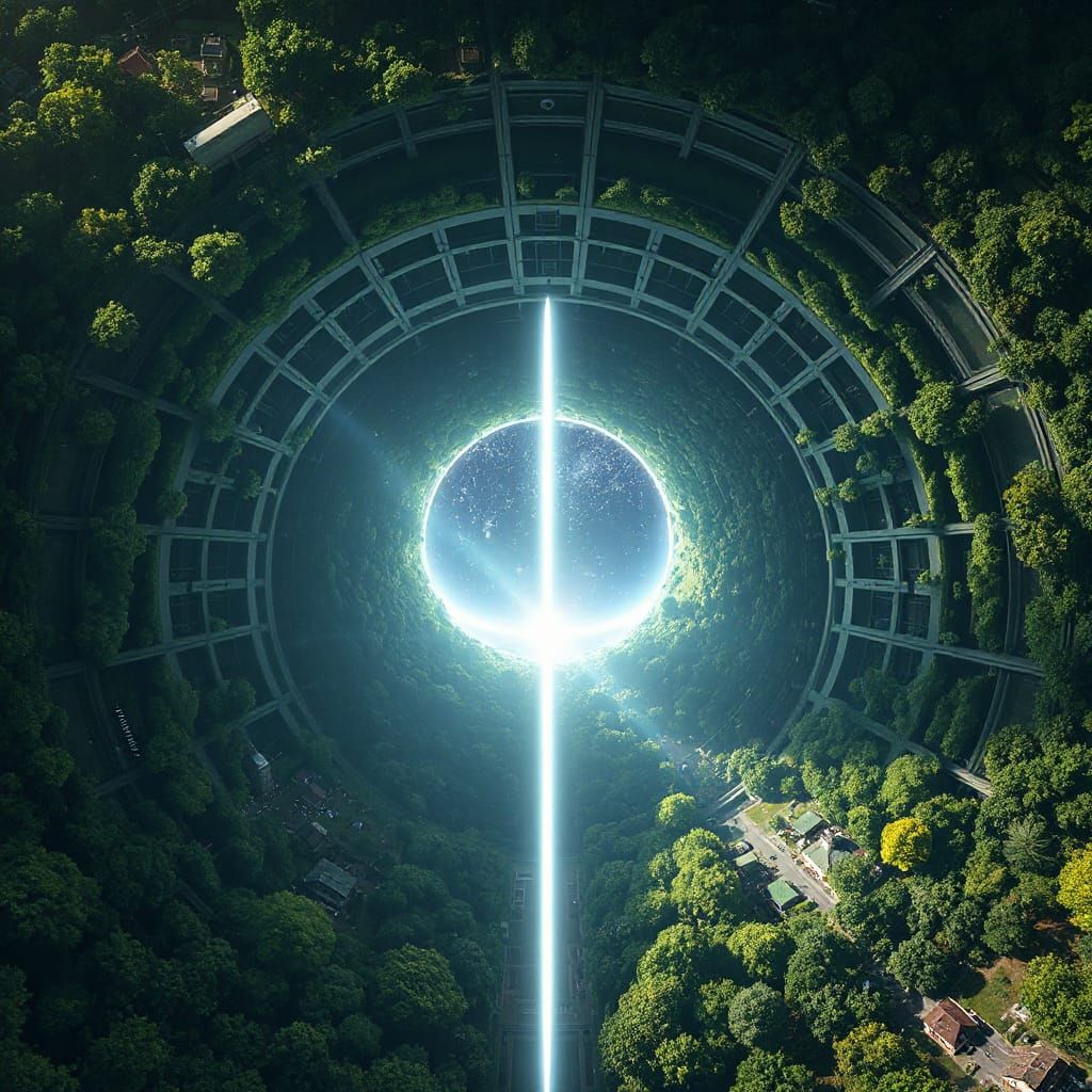 Spectacular Spaceship Interior: Green World in Space