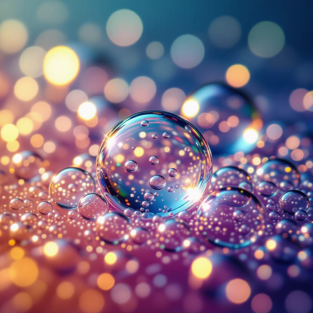 Extreme Close-Up of Fizzy Drink Bubbles