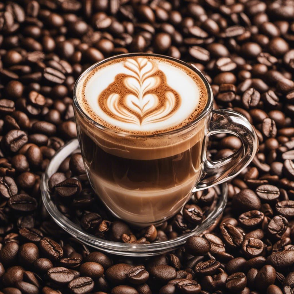 Latte Art Coffee Trophy on Coffee Beans