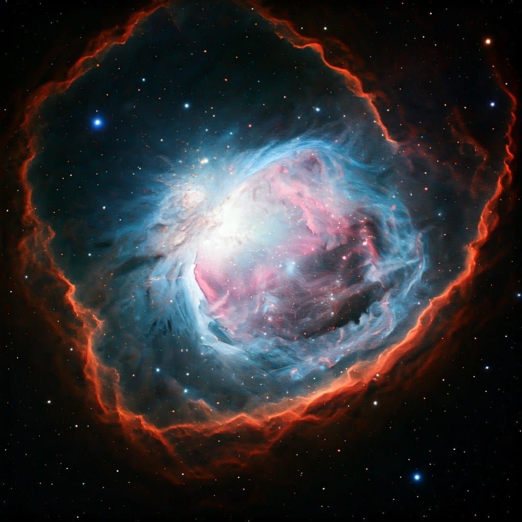 Cosmic Birth in Vibrant Nebula