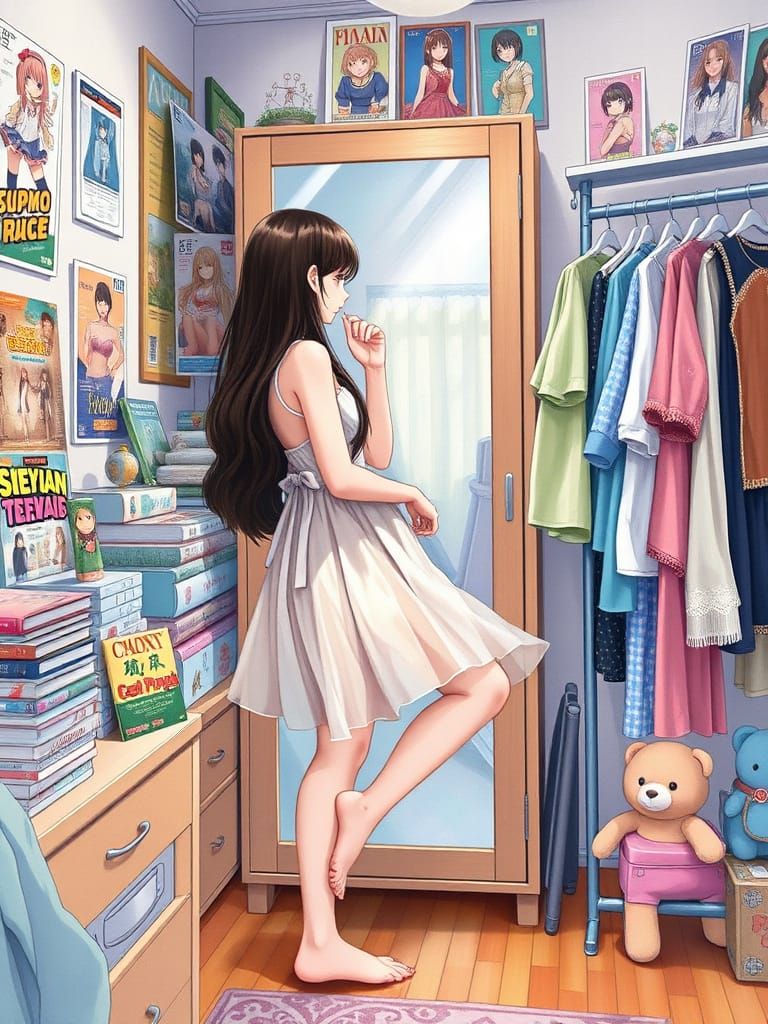 Miyeon trying on the dress