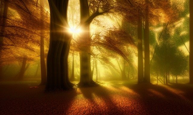 Peaceful Morning in a Fantasy Forest