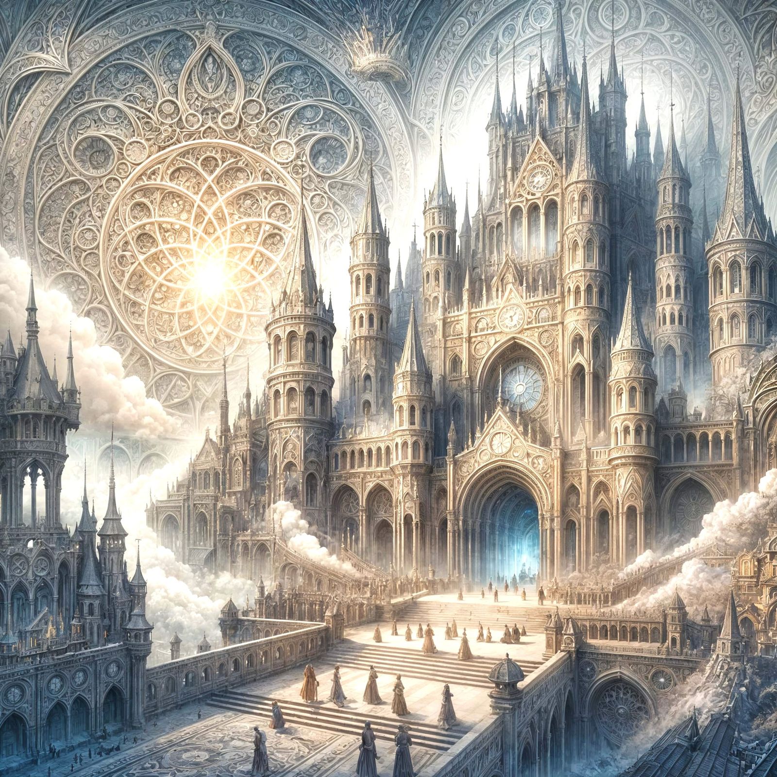 Magical Jobs in an Epic Fantasy City Digital Matte Painting