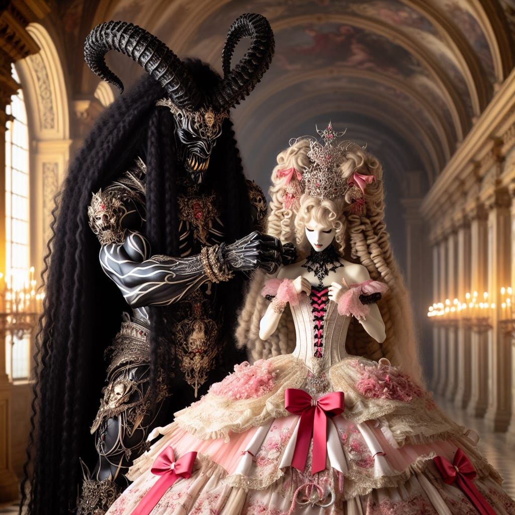 Demon King Buttoning Corset in Gothic Cathedral