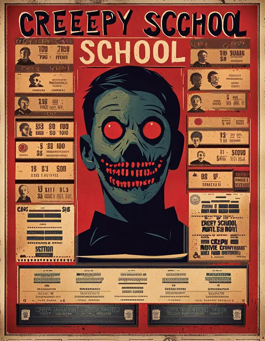 Creepy School Horror Movie Poster