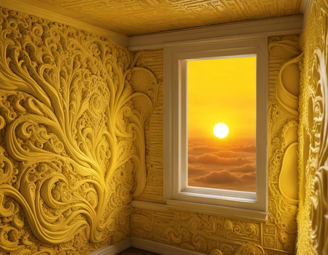 Chiasmatic Enigma Gutter Intricately Carved Gelwave Yellow S...