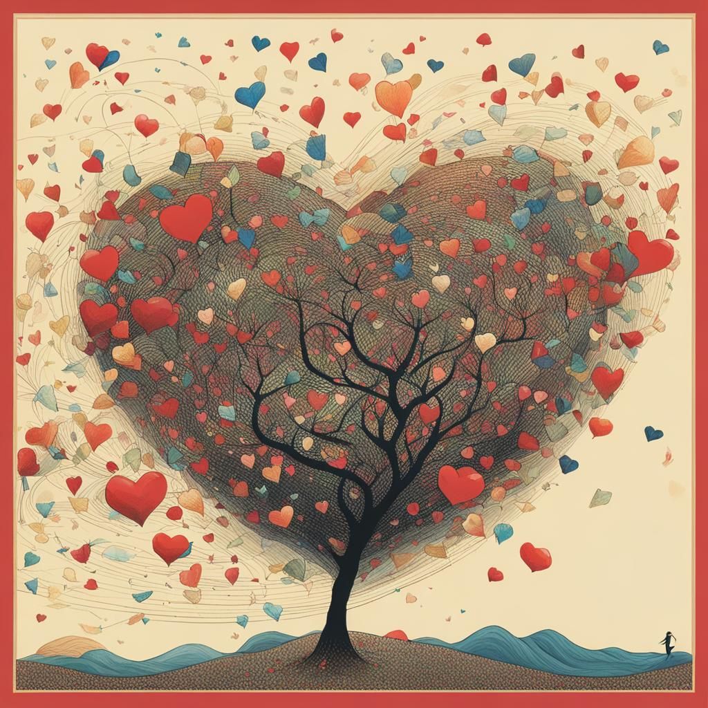 Abstract Gravity of Love Conceptual Art