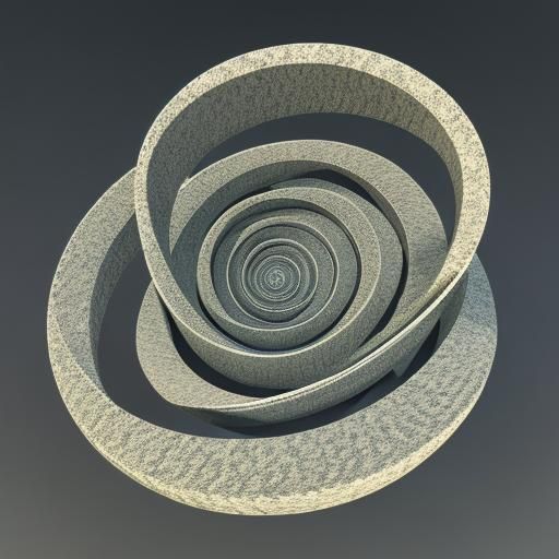 Nested 3D Spirals in Abstract Geometric Design