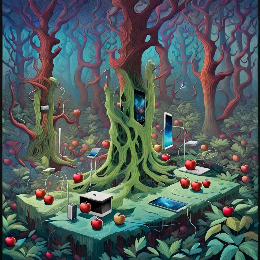 Surreal Entropy Forest of Apple Products