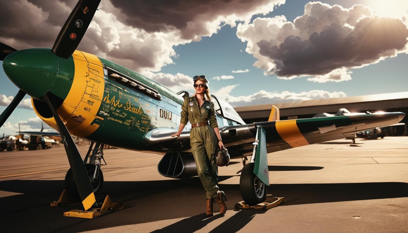 Sci-Fi Pilot Portrait in Digital Painting Style