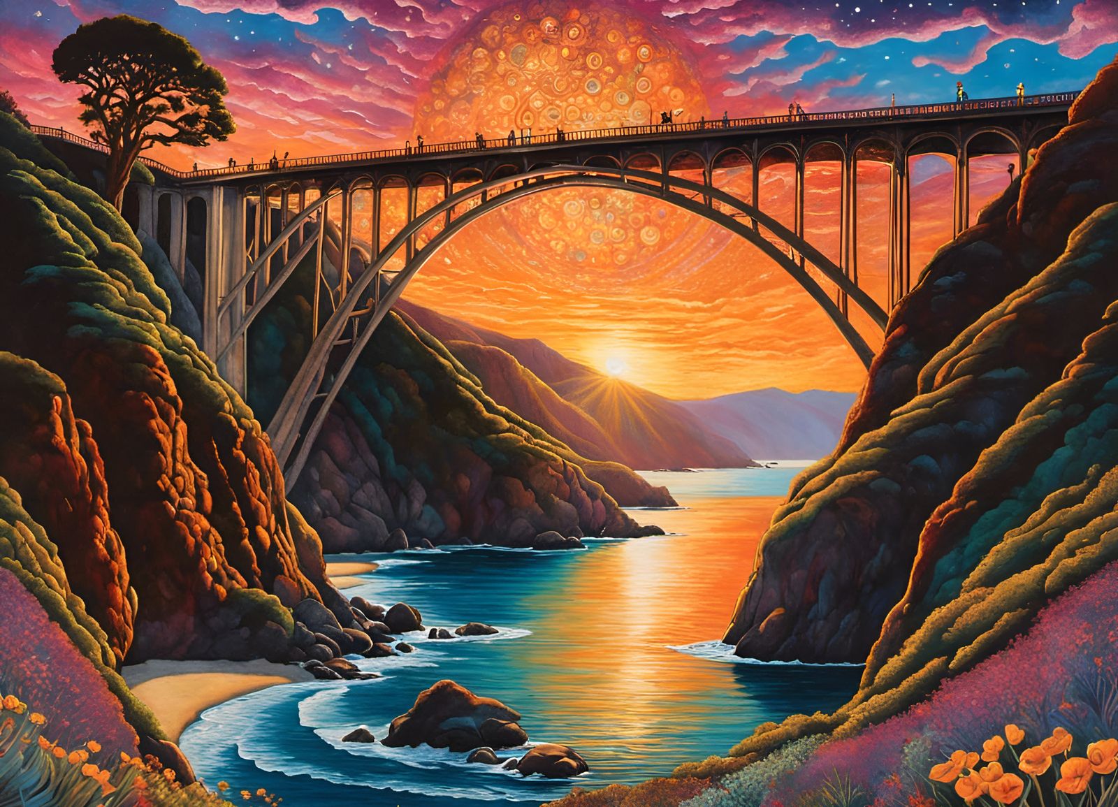 "Beneath The Bixby Canyon Bridge, Until I eventually arrived, At The Place Where Your Soul Had Died"