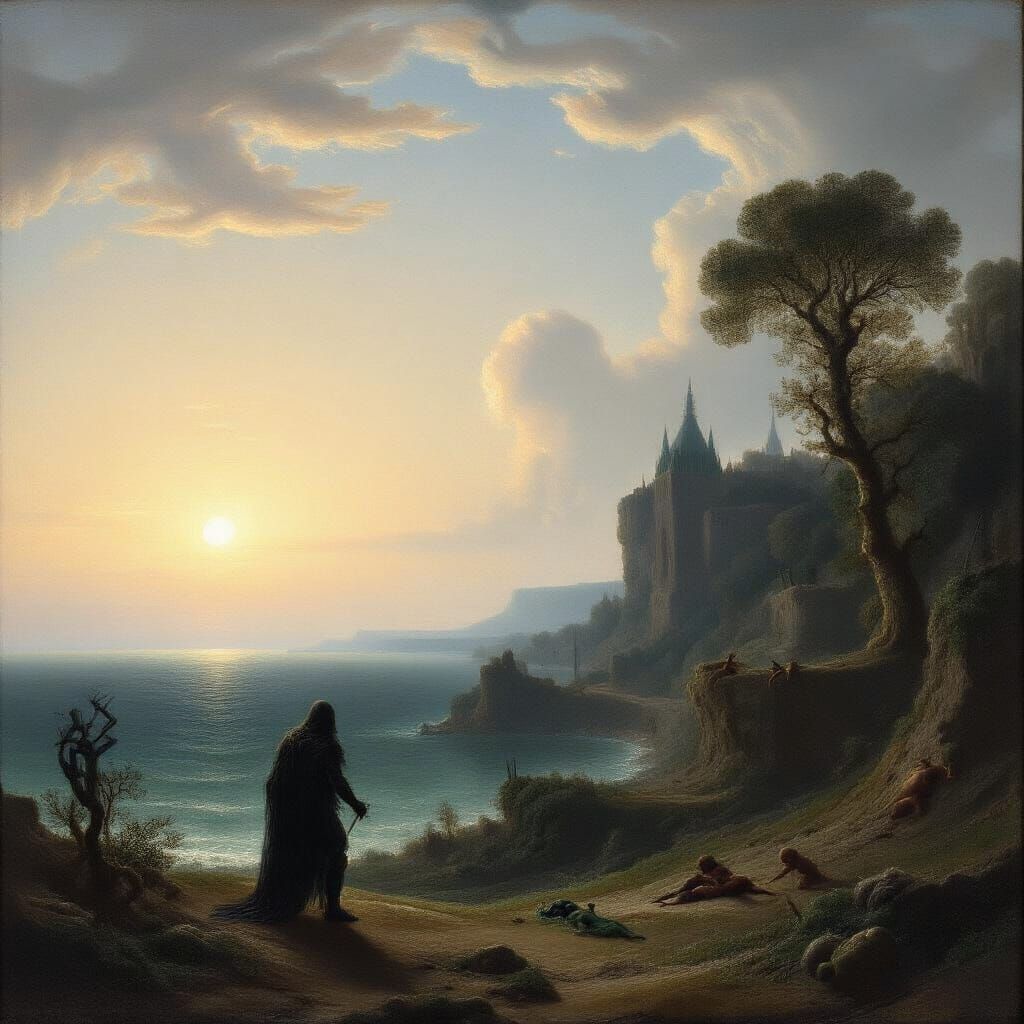 Grimdark Landscape in the Style of Claude Lorrain