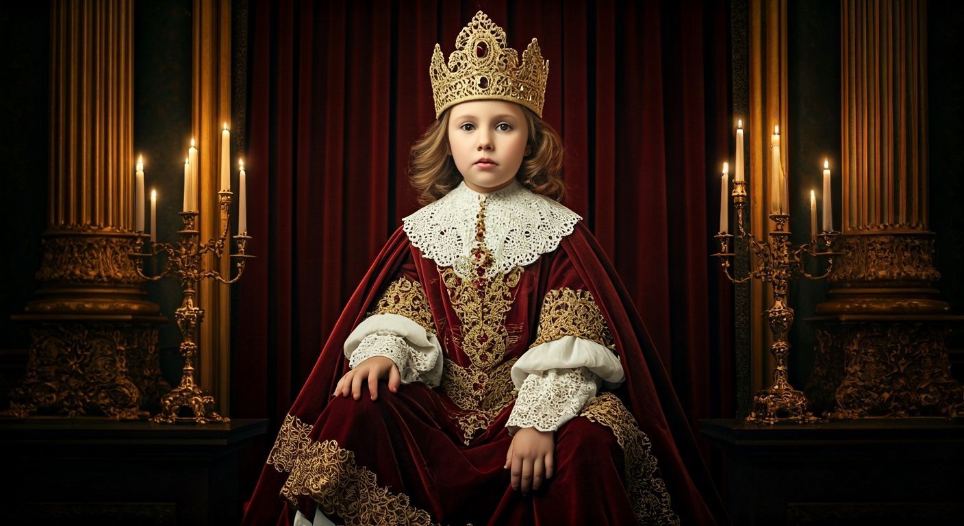 Regal Child in Baroque Style with Gold Accents