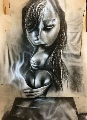 Minimalist Charcoal Drawing