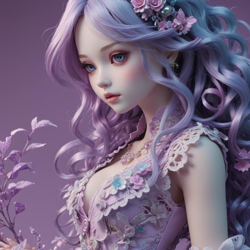 Hyperrealistic Mechanical Doll in Kawaii Style