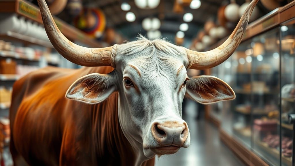 Ancient Bull in a Delicate China Setting