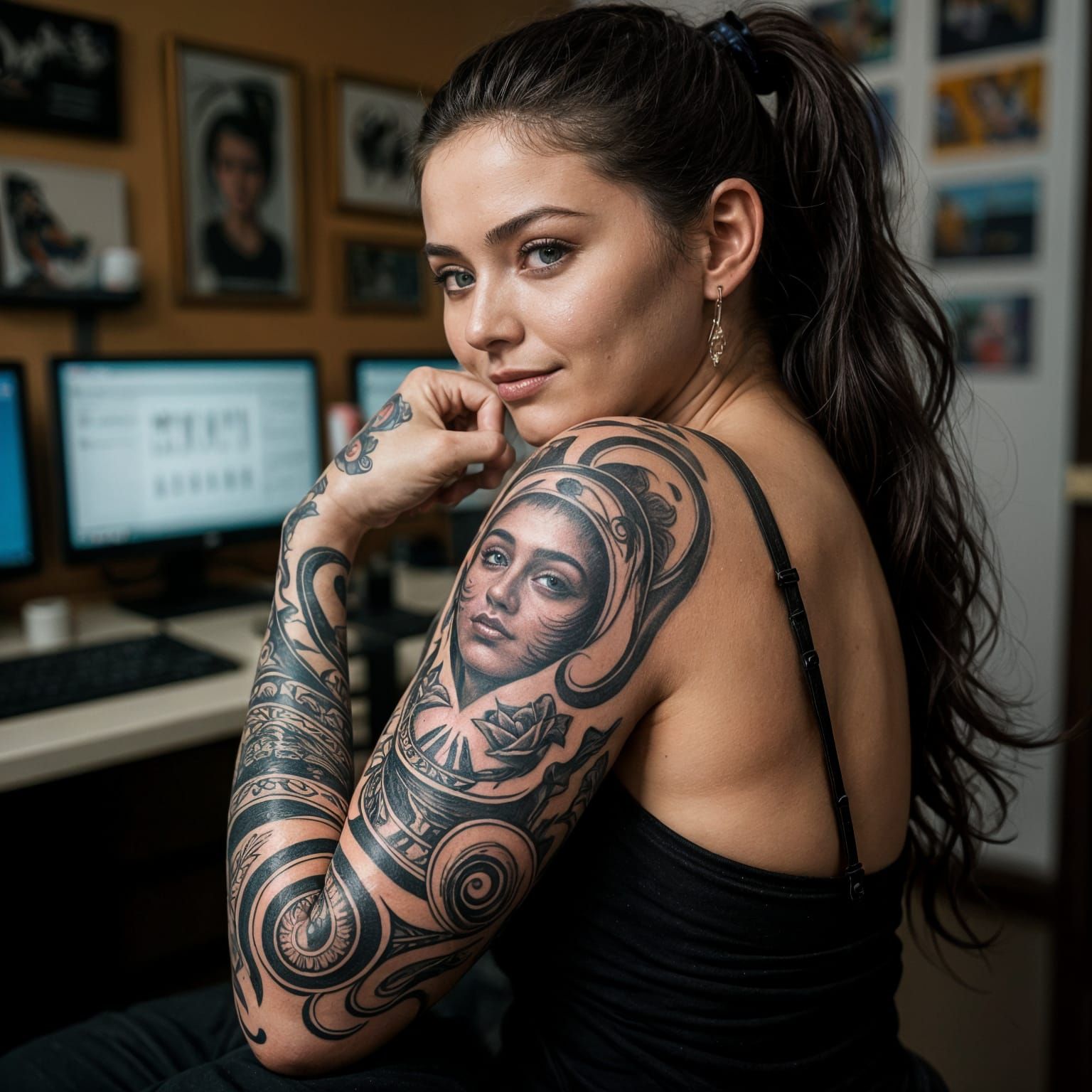 Tattoo Art: Human Face Illusion on Arm