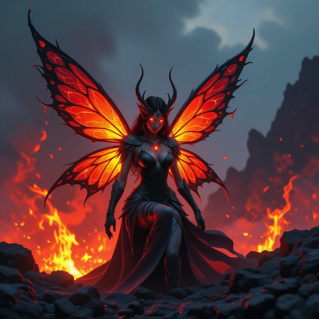 Molten Metal Fairy Forged in Volcano's Heart