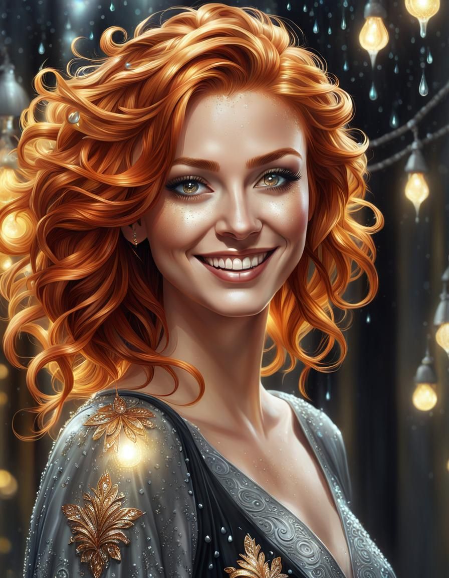 Beautiful Ginger-Haired Woman: Fantasy Digital Art