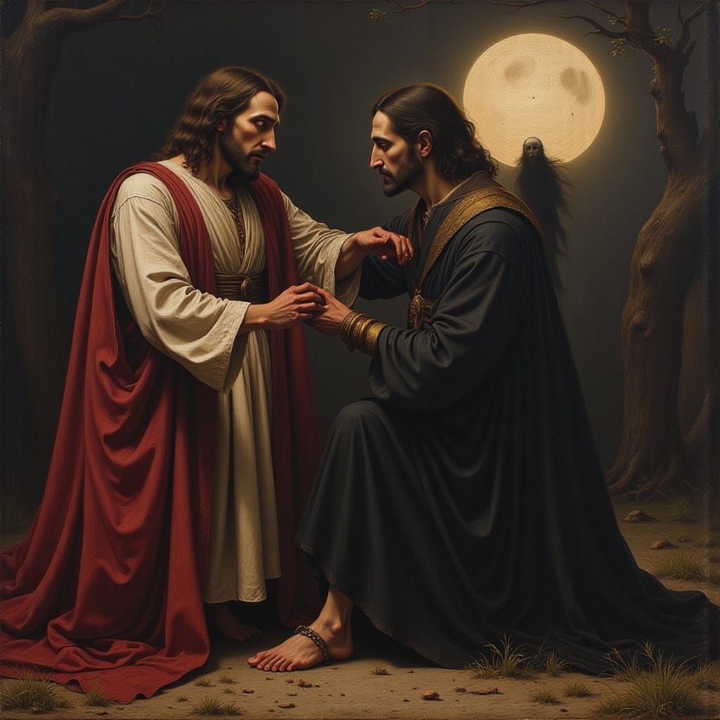 in the garden of Gethsemane Jesus' blood cures the vampire that bit him