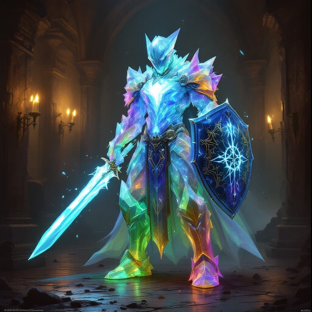 Ethereal Paladin of Devotion in Crystal Form