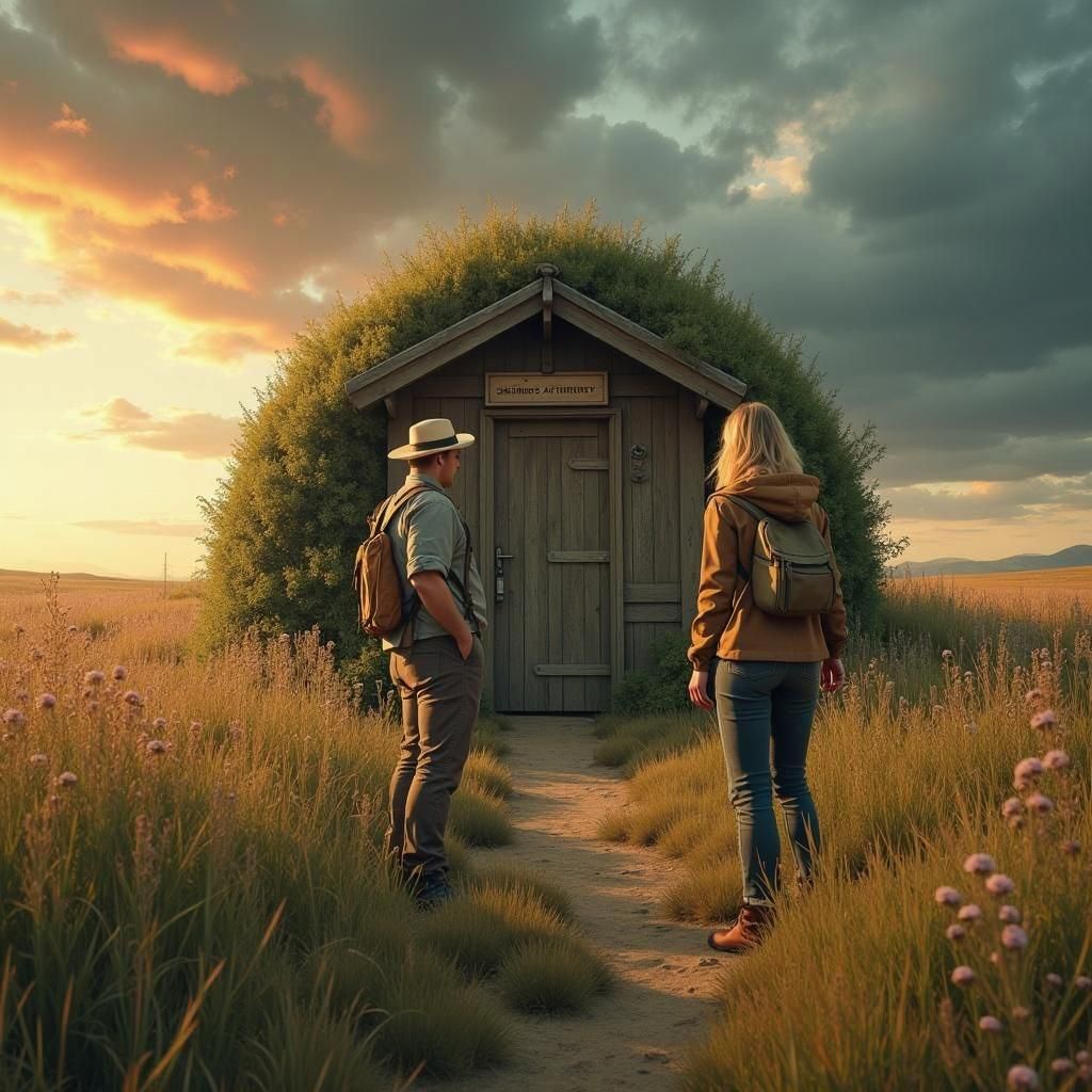 Arguing Couple at Shepherd's Hut: Fantasy Concept Art