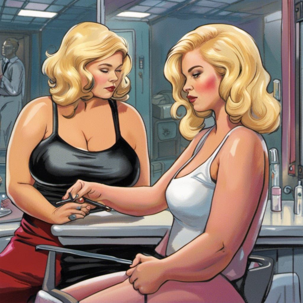 Blonde Supergoddess in Martian Art Deco City