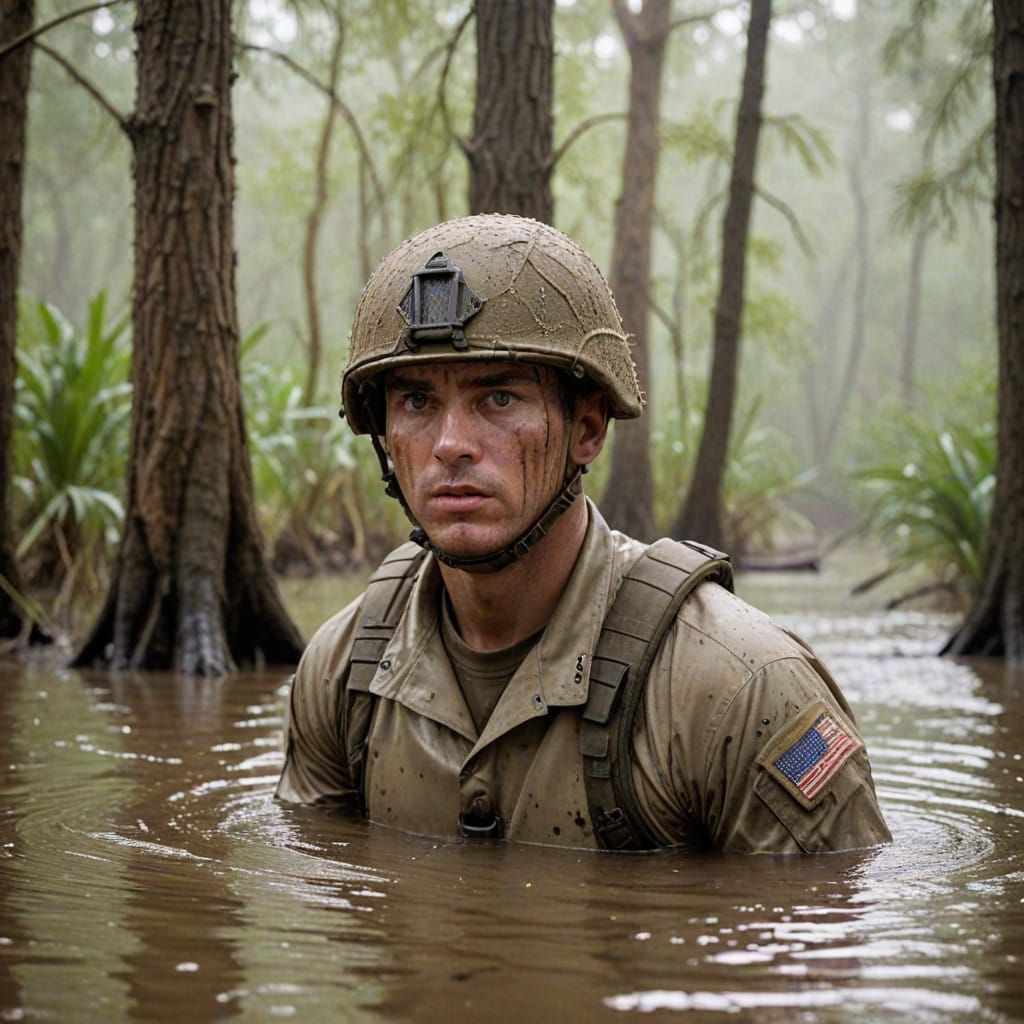 Heroic Soldier Trapped in Quicksand
