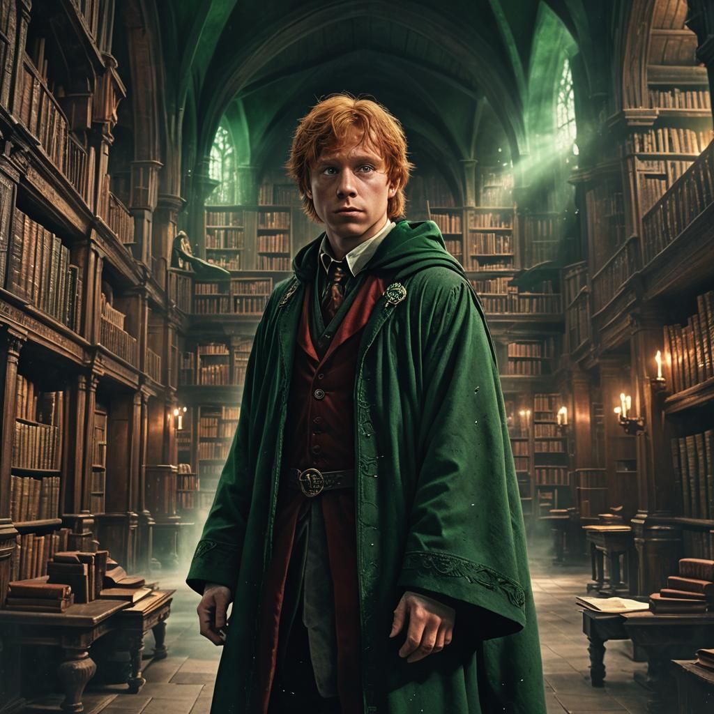 Ron Weasley in Slytherin Robes: Dark Fantasy