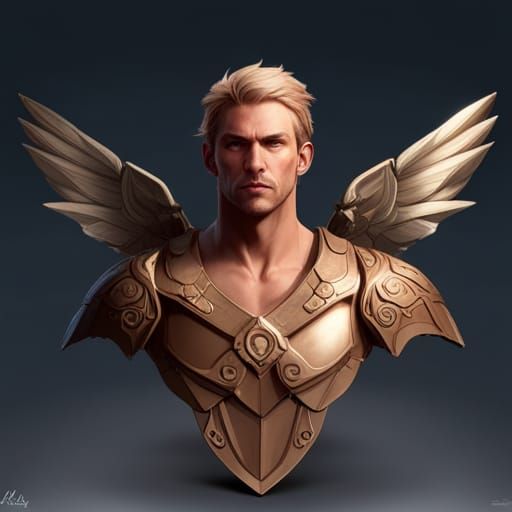 Detailed Angel Warrior Portrait in Hyperreal Style