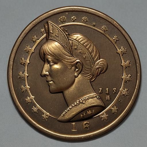 Joyful Woman Finds Lucky Penny: Intricate Detail