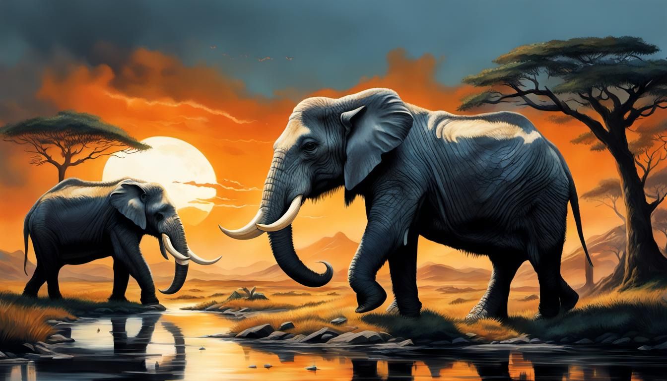 Realistic Elephant Tusk Detail in Natural Perspective