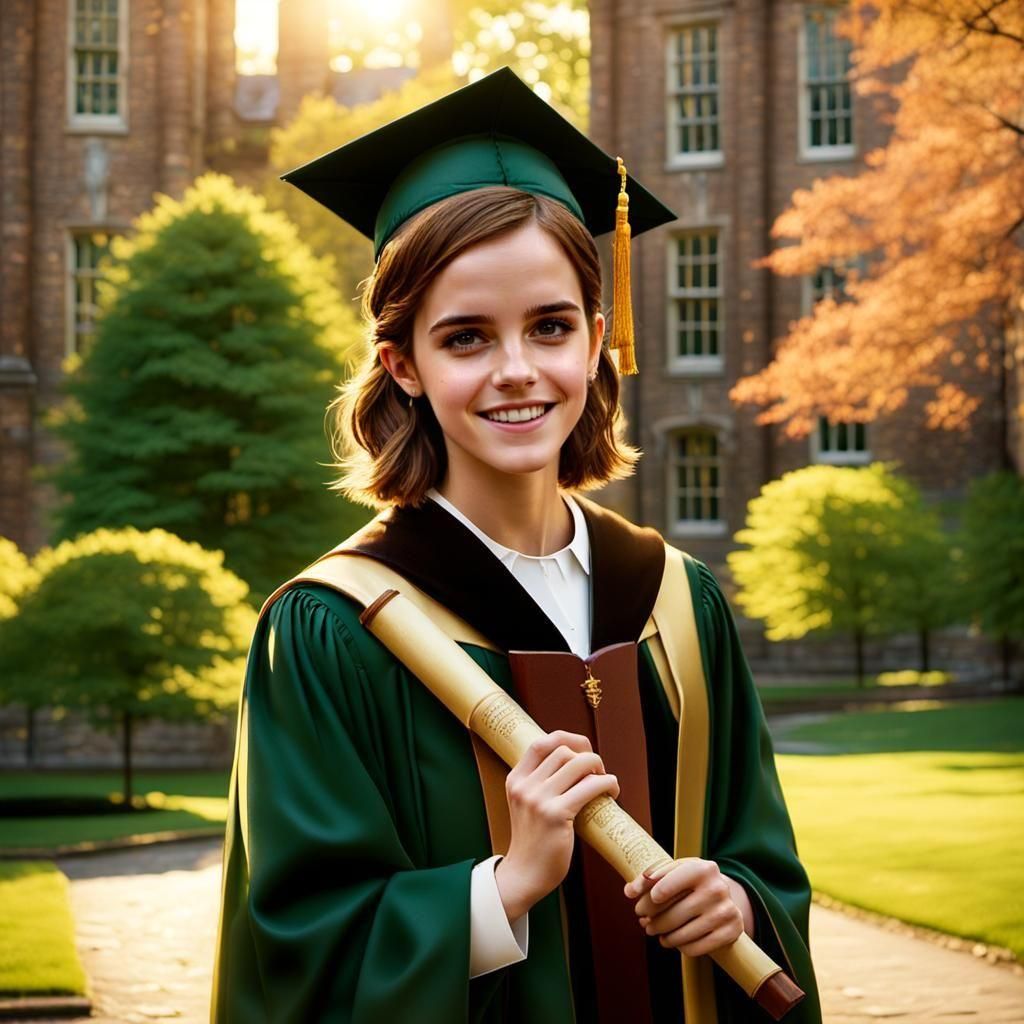 Radiant Emma Watson as Brown University Graduate