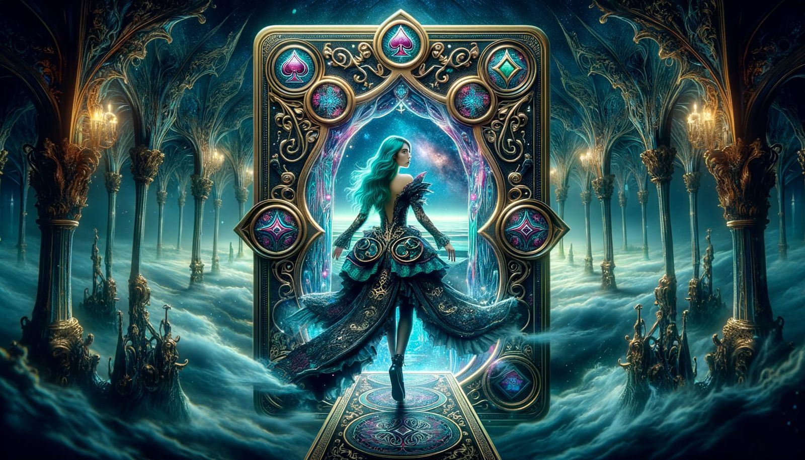 Surreal Vocalist Emerges from Arcane Portal in Alternate Rea...