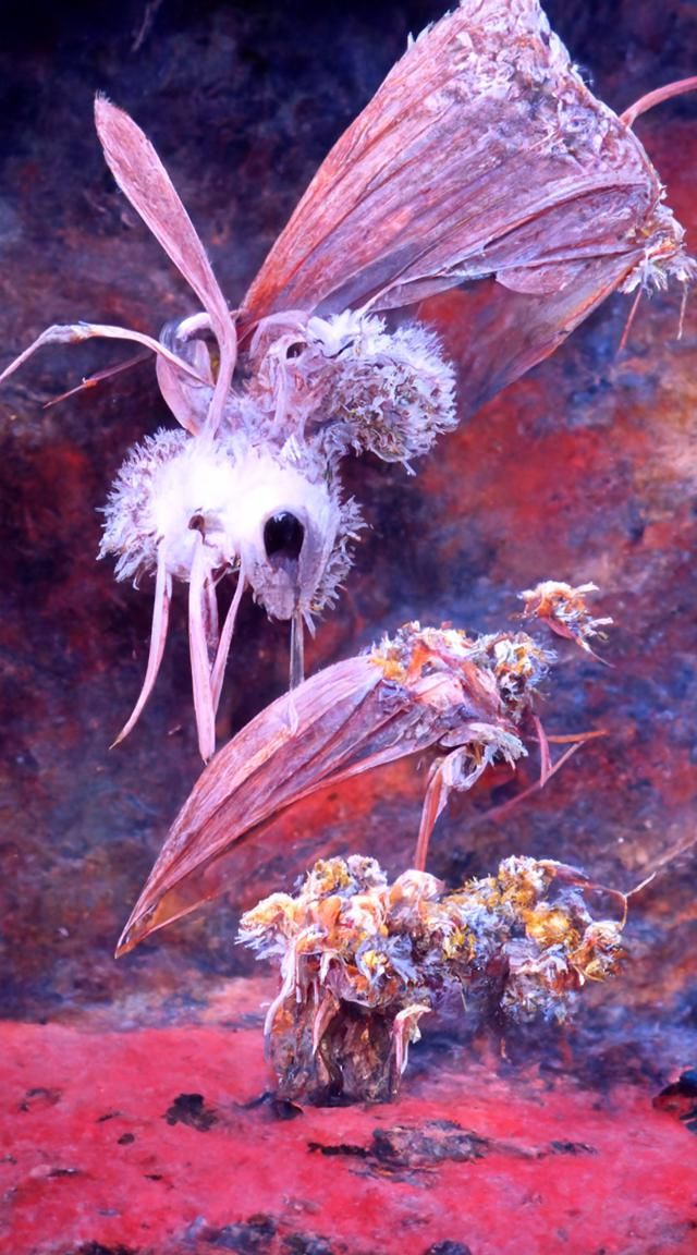 California poodle moth landing on a flower