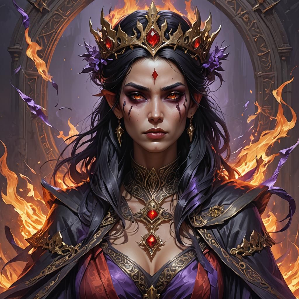 Undead Warlock Portrait in Ornate Robes