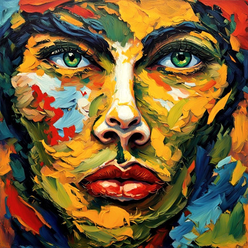 Colorful Impasto Painting in Post-Impressionistic Style