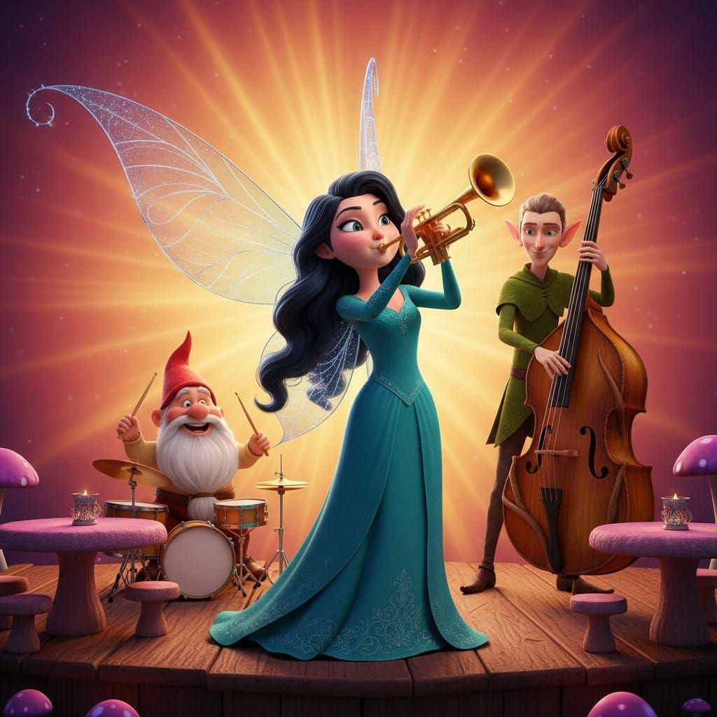 Fairy Trumpet Solo with Gnome and Elf Band