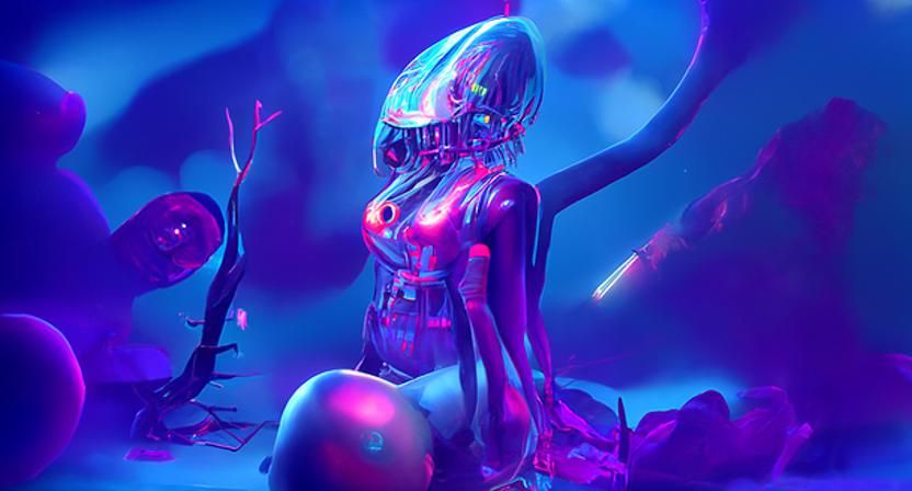 Surreal Alien Aesthetic Digital Illustration