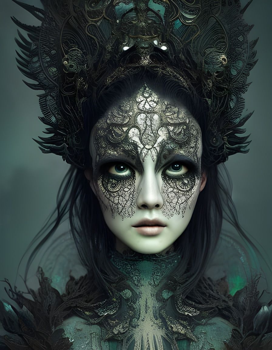Evil Warlock in Bioluminescent Lace: Fantasy Art