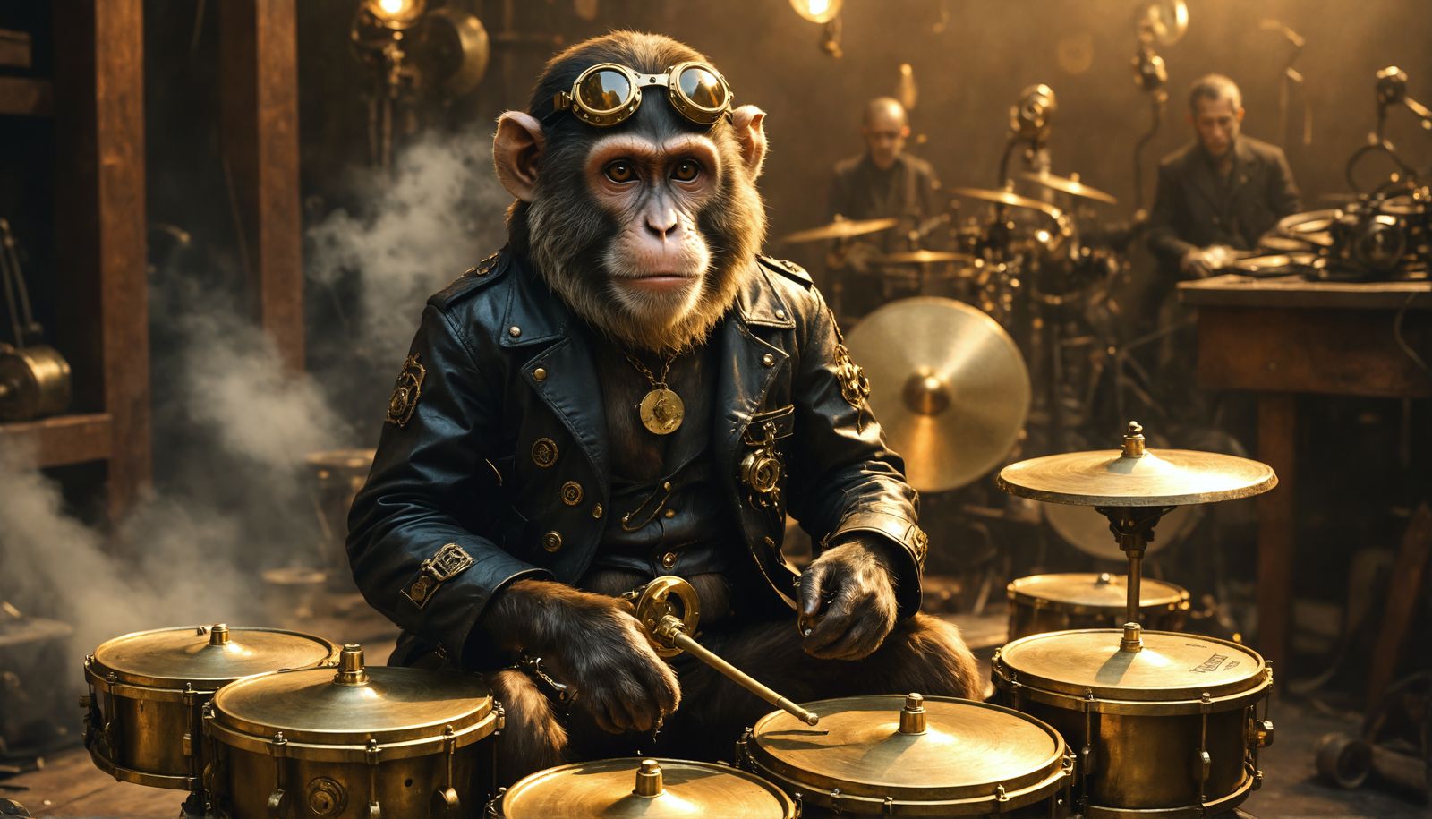 Steampunk Monkey Musician: A Brass Cymbal Solo