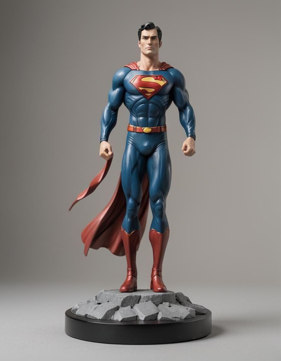 Superman Figurine on Display, Perfect Face