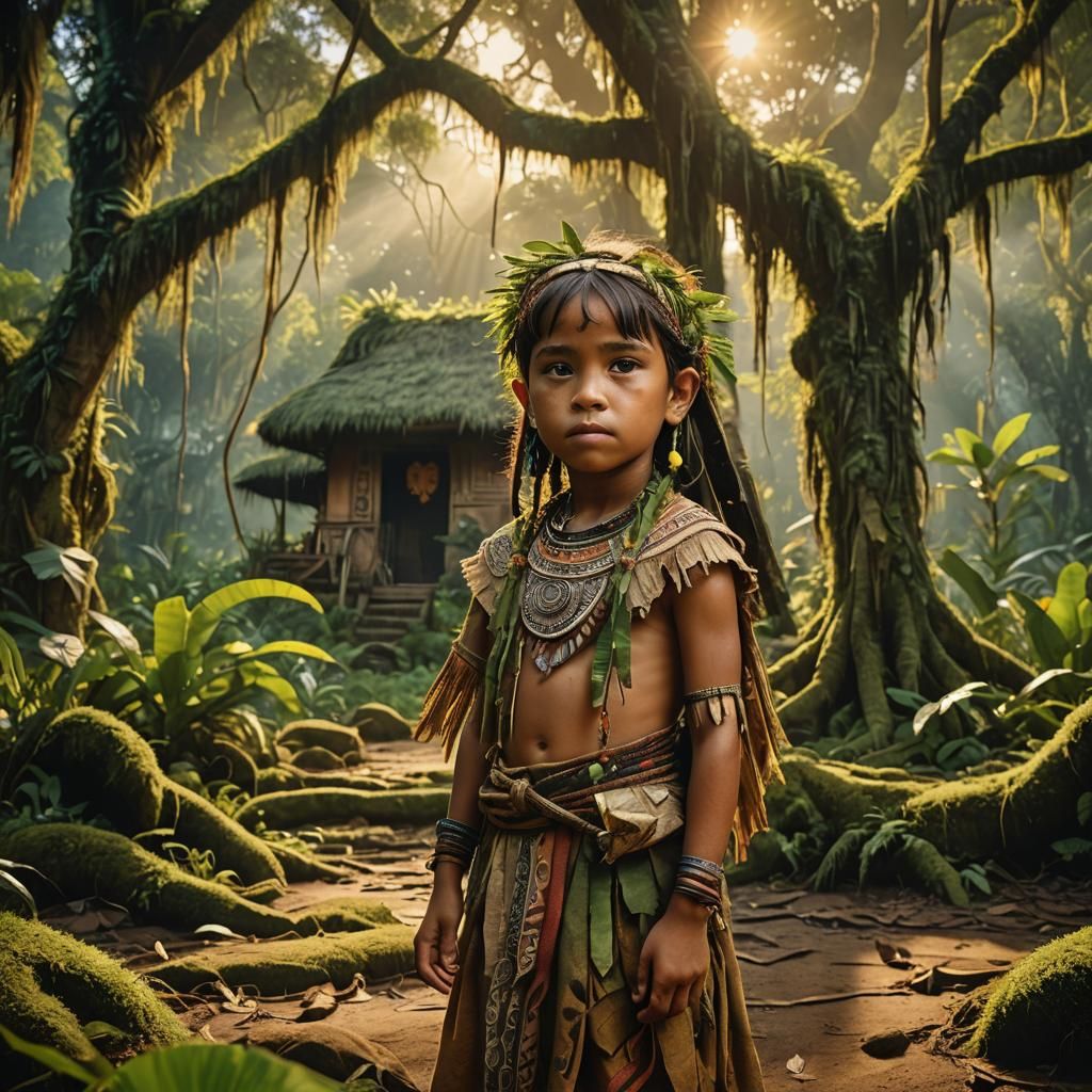 Brazilian Child in Amazon Rainforest: Magical Realism